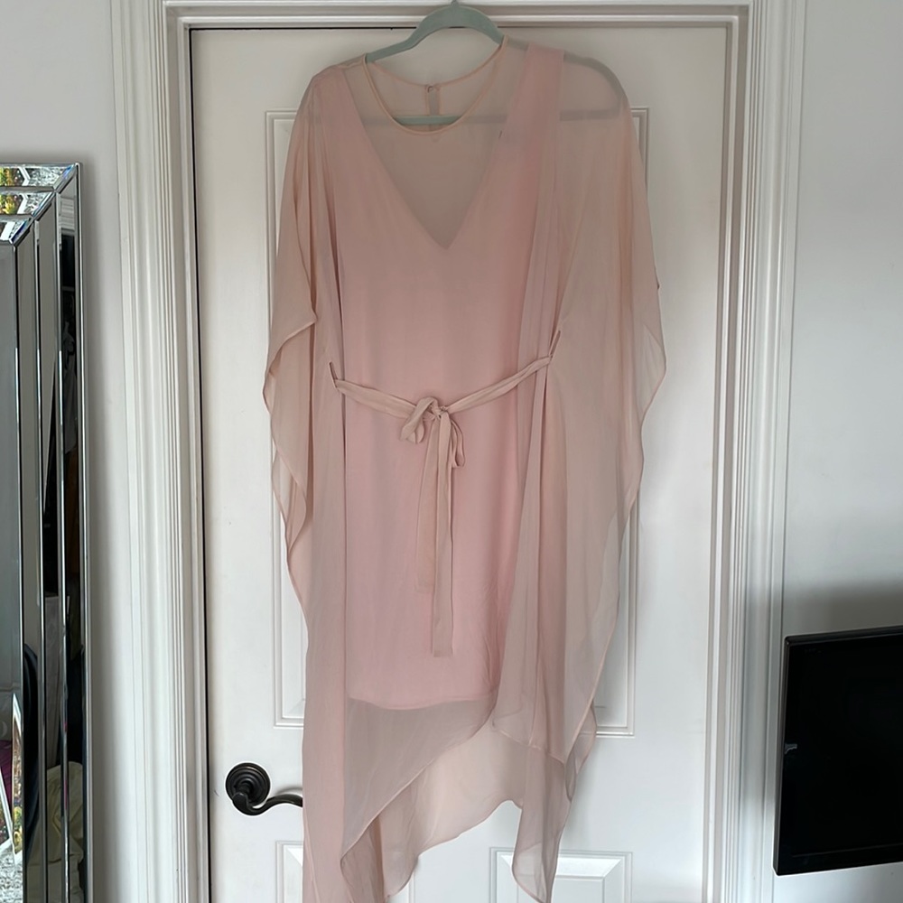 Asymmetrical light pink dress